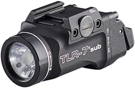 Streamlight 69402 TLR-7 Sub 500 Lumens for 1913 Short Models, Includes Mounting Kit With Keys and CR123A Lithium Battery, Black, Box Packaged