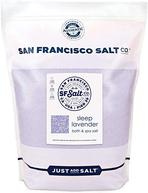 Sleep Lavender Bath Salts 20 lb. Bulk Bag by San Francisco Salt Company