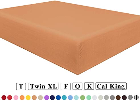 NTBAY Fitted Sheet California King Tan Brushed Microfiber Deep Pocket Sheet Wrinkle, Fade, Stain Resistant