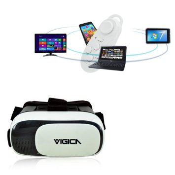 VIGICA Virtual Reality VR Headset VR Box Generation II 3d Video Glasses Games Google Cardboard with Bluetooth Remote Control Gamepad for 47-6 inch Iphone Android Smartphone