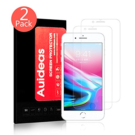 iPhone 8/iPhone 7 Screen Protector [2 Pack],Auideas 3D Touch Compatible Tempered Glass Ultra Thin 9H Hardness 2.5D Round Edge for Apple iPhone 8/iPhone 7 (4.7 inch).