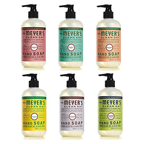 Mrs. Meyers Clean Day Liquid Hand Soap 6 Scent Variety Pack, 12.5 oz Each