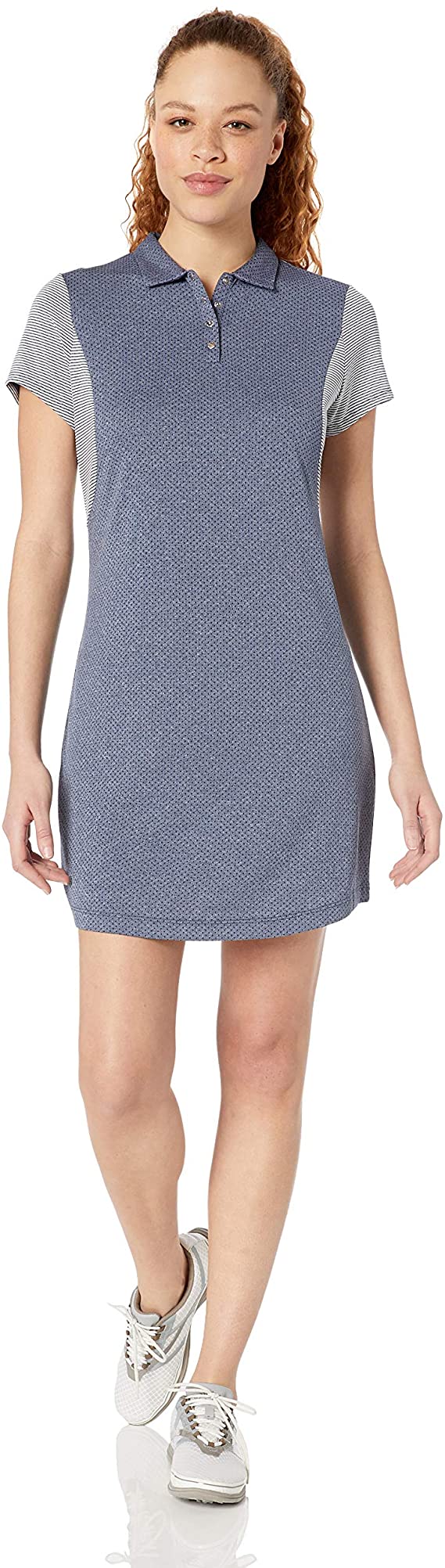 PGA TOUR Women's Short Sleeve Heather Color Block Dress