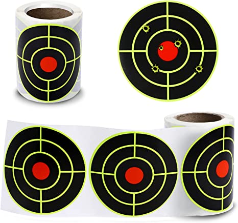 100 Pcs Shooting Targets Self Adhesive Splatter Targets 3 Inch Paper Targets for Shooting Range, Round Reactive Targets for Rifle, BB Gun, Pellet