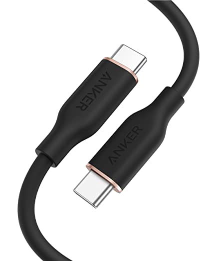 Anker Powerline III Flow, USB C to USB C Cable 100W 3ft, Type C Charging Cable Fast Charge for MacBook Pro 2020, iPad Pro, iPad Air, Galaxy S20, Pixel, Switch, LG, and More(Midnight Black)