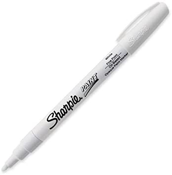 Sharpie Oil-Based Paint Marker, Fine Point, White, 1 Count - Great for Rock Painting (packaging may vary)