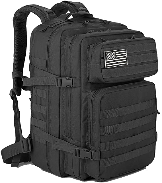 QT&QY 45L Military Tactical Backpacks Molle Army Assault Pack 3 Day Bug Out Bag Hiking Treeking Rucksack