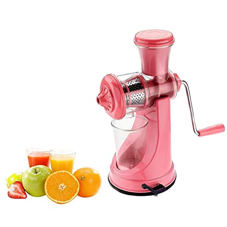 DOWAN multi color Hand Juicer for Fruits and Vegetables with Steel Handle Vacuum Locking System,Shake, Smoothies, Travel Juicer for Fruits and Vegetables,Fruit Juicer for All Fruits (multi)