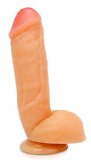 Eden 85 Realistic Thick Dildo with Balls Suction Cup Harness Compatible Beige