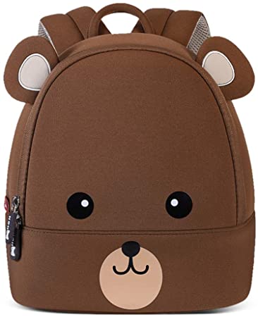 NOHOO Toddler Backpack Kids Backpack Cute Animal Schoolbag Waterproof Zoo Backpack for Baby Boy and Girl Age 2 to 7 (Bear, Large for age 5-7)
