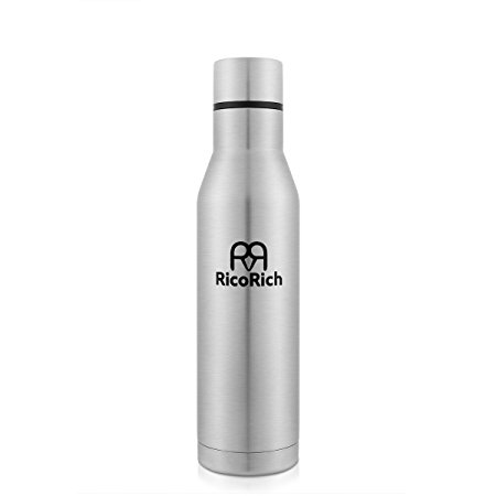 RicoRich Stainless Steel Vacuum Water Bottles Insulated Flasks Double Walled Travel Mug Tumbler Cup,17oz/25oz/26oz