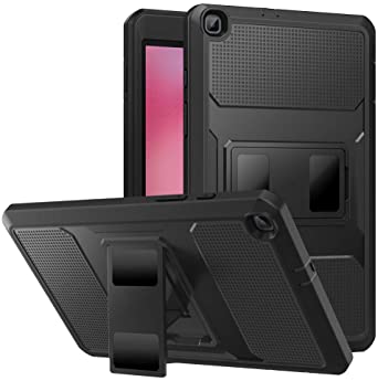 MoKo Case Fit Samsung Galaxy Tab A 8.0 T290/T295 2019 Without S Pen Model, [Heavy Duty] Shockproof Full Body Rugged Protective Cover Built-in Screen Protector for Galaxy Tab A 8.0 2019 Tablet - Black