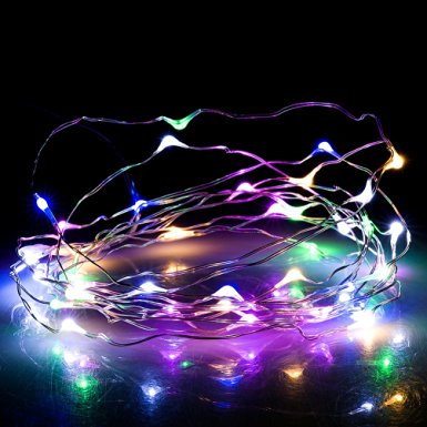 YINUO LIGHT LED SopoTek 13ft 40 LEDS Starry Lights Fairy Lights Copper LED Lights Strings AA Battery Powered Ultra Thin String Wire 40 LEDs Colorized