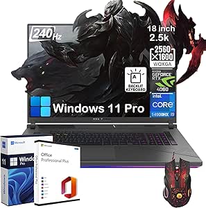 ASUS ROG Strix G18 18" Gaming Laptop - 2.5K 240Hz Display, Microsoft Office Lifetime License, Intel 24-Core i9-14900HX, GeForce RTX 4060, 32GB DDR5 RAM, 1TB SSD, RGB Keyboard, WiFi 6E, Win 11 Pro