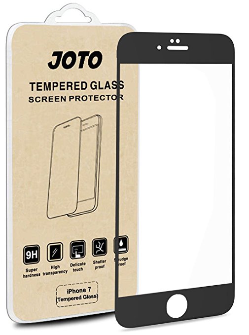 iPhone 7 Screen Protector, JOTO Full Screen Tempered Glass Screen Protector Film, Edge to Edge Protection Screen Cover Saver Guard for Apple iPhone 7 4.7 Inch -Black