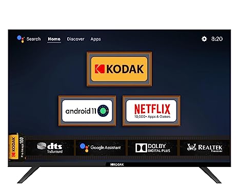 Kodak 108 cm (43 inches) 9XPRO Series Full HD Certified Android LED TV 439X5081 (Black)