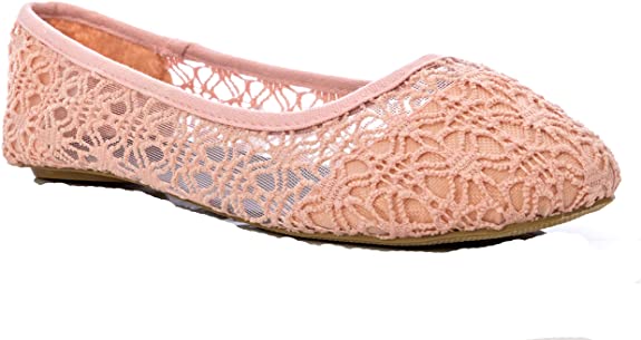 Charles Albert Women's Breathable Crochet Lace Ballet Flat