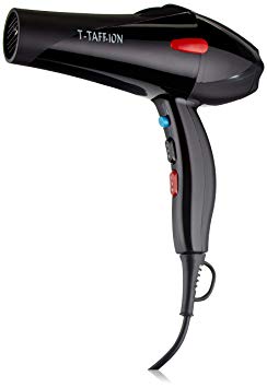 Hair Dryer - 3 Heat Settings & 2 Speed Settings with Cool Blast - Quick Drying 2000W Motor w/Dual-Voltage Outlets - 2 Diffrent Size Diffuser - LUV Professional (Black)