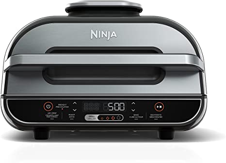 Ninja Foodi XL 5-in-1 Indoor Grill with 4-Quart Air Fryer, Roast, Bake, & Dehydrate, BG500C