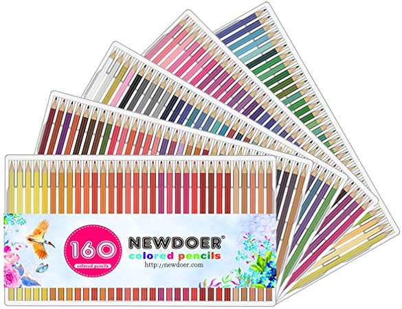 Newdoer 160 Ultimate Coloured Pencil Set,The Best Colouring Pencils for Artists, Comics, illustration, interior designer,Student,Art and Adult Colouring lovers as Chirstmas Gift
