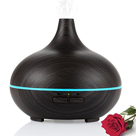 NexGadget Aroma Diffuser Humidifier, Wood Grain 150ml Ultrasonic Essential Oil Diffuser Cool Mist Humidifier for Home, Yoga, Office, Baby Room, Aromatherapy Practice, Massage Parlor