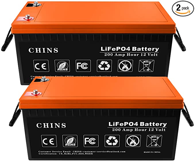 2 PCS 12V 200Ah LiFePO4 Deep Cycle Battery, Built-in 200A BMS, 2000-5000 Cycles, Each battery Can Support 2560W Power Output, Perfect for RV, Caravan, Solar, Marine, Home Storage and Off-Grid