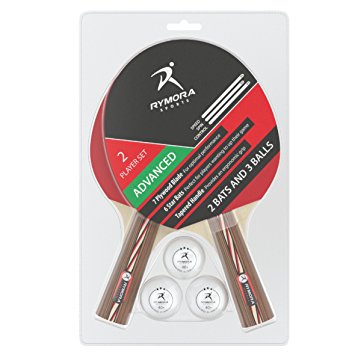 Rymora Table Tennis 2 Player Set (2 Bats and 3 Balls) (Perfect for School, Home, Sports Club, Office)