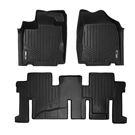 SMARTLINER Custom Fit Floor Mats 2 Row Liner Set Black for 2013-2019 Nissan Pathfinder / 2013 Infiniti JX35 / 2014-2019 QX60