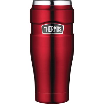 THERMOS Stainless Steel King 16 Ounce Travel Tumbler, Cranberry