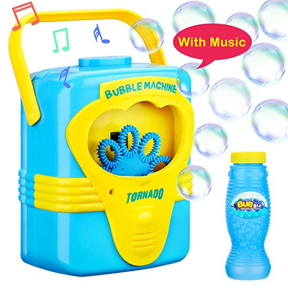 Bubble Machine With Music For Kids Children Toddlers Babies Boys Girls Automatic Durable Bubble Makers Birthday Parties Picnics Parks Bubble Blower Toys 2 3 4 5 6 Years Old Outdoor Battery Operated