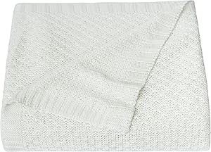 NTBAY Cooling Baby Blanket - Cable Knit Toddler Blanket - Rayon Derived from Bamboo, Soft and Breathable 30x40 Blanket, 30x40 Inches, White