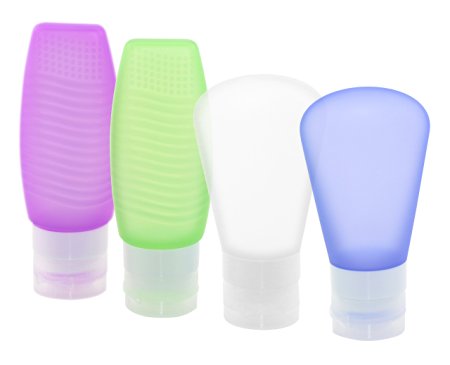 GikPal Travel Toiletry Bottles Set, Silicone Leak Proof Travel Tube Accessories Containers for Shampoo Conditioner Lotion