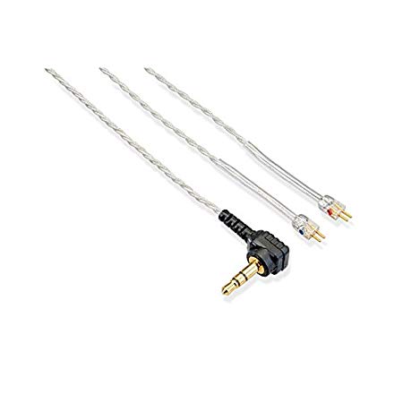 Westone EPIC Twisted Audio Cable - 2-Pin Connection   Aramid Fiber Reinforcement, 3.5 MM Stereo Plug - 50 Inches, Clear