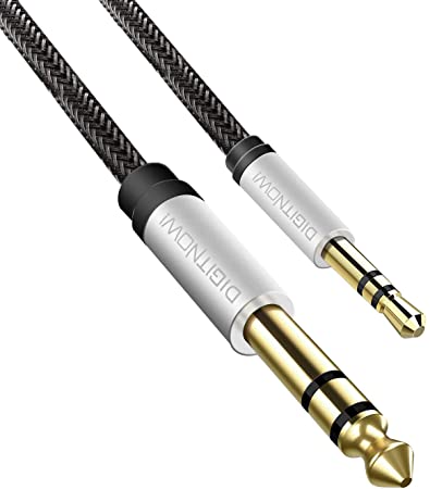 6.35mm 1/4" to 3.5mm 1/8" Male TRS Stereo Audio Cable with Alloy Housing and Nylon Braid for Smartphone, PC, Home Theater, Amplifier and Mixing Console, 3.3Ft