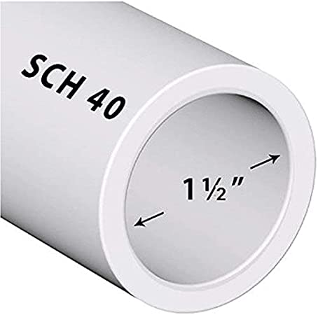 PVC Pipe Sch40 1-1/2 Inch (1.5) White Custom Length - 5FT