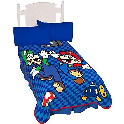 Super Mario ""Give Me Five"" Twin Blanket