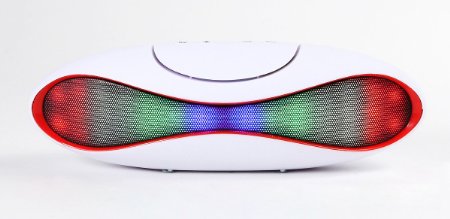 Topbest Rugby LED Light Wireless Bluetooth Speaker Mini Portable Stereo Handsfree Speaker White