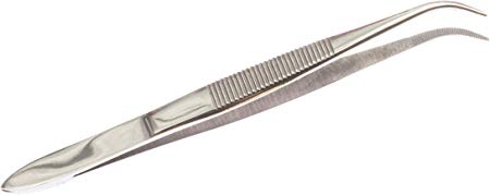 SE 517TW-CH Stainless Steel Curved Splinter Tweezers