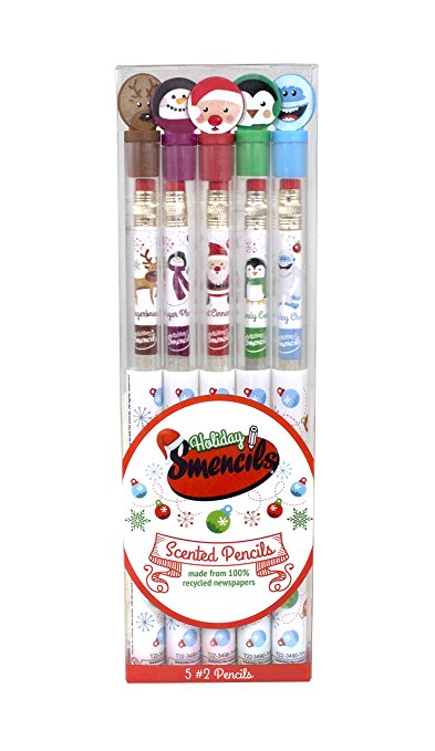 Holiday Smencils 5-Pack of Scented Pencils by Scentco