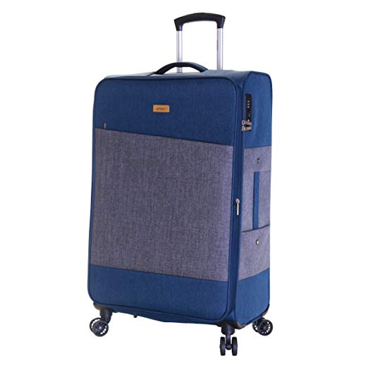 Karabar Large Luggage Suitcase Bag Expandable Lightweight L 78 cm 100 litres 4 kg with 4 Spinner Wheels and Integrated TSA Number Lock, Chelsea Blue