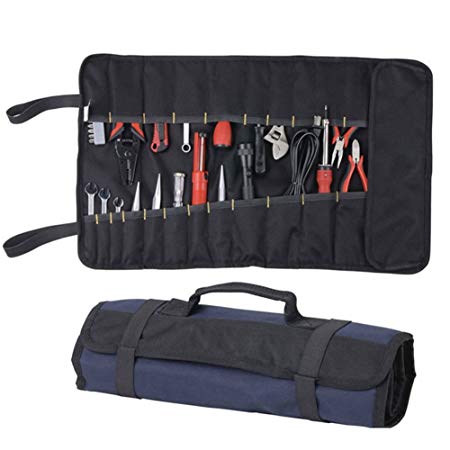 FunnyToday365 Portable Oxford Canvas Chisel Roll Rolling Repairing Tool Utility Bag Multifunctional With Carrying Handles Tool