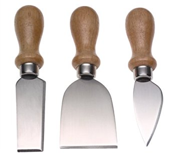 Prodyne K-3-A  Set of 3 Cheese Knives, wood handle