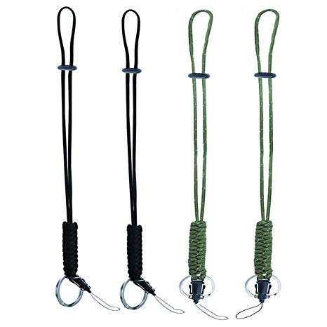 4 Packs 100% Military Outdoor Strong Lanyard, Tactical Outdoor Gear Survival Keychain Lanyards, Adjustable Phone Lanyard Strap with Split Ring for Outdoor Sport, Camping, Hiking, Mountain Climbing