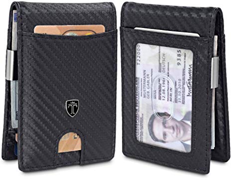 TRAVANDO Money Clip Wallet"ATLANTA" - Mens Wallets slim Front Pocket RFID Blocking Card Holder Minimalist Mini Bifold