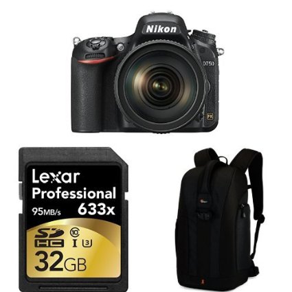 Nikon D750 FX-format Digital SLR Camera w/ 24-120mm f/4G ED VR Auto Focus-S NIKKOR Lens   Accessories