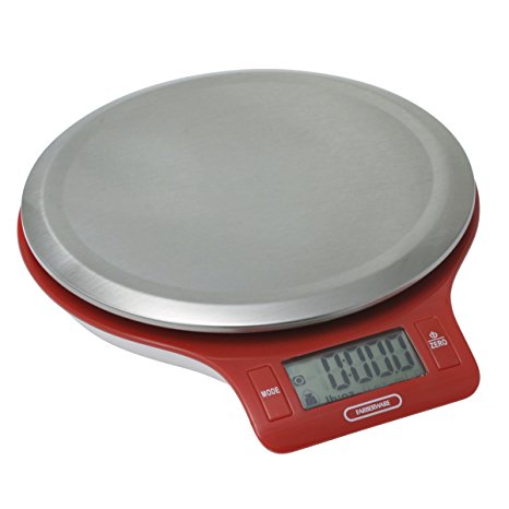 Farberware Professional Stainless Steel Digital Kitchen Scale, Red