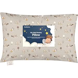 Toddler Pillow with Pillowcase - 13x18 My Little Dreamy Pillow, Organic Cotton Toddler Pillows for Sleeping, Kids Pillow, Travel Pillows, Mini Pillow, Nursery Pillow, Toddler Bed Pillow (Play Park)