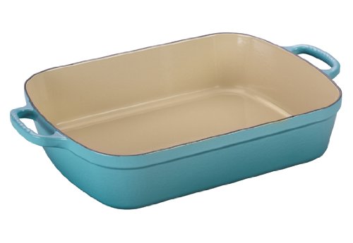 Le Creuset Signature Cast Iron Rectangular Roaster, 7.0-Quart, Caribbean