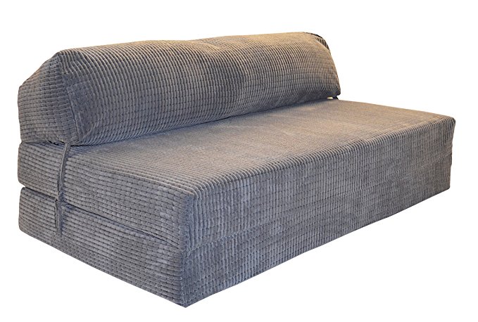 JAZZ SOFABED - DA VINCI CORD Deluxe Double Sofa z Bed Chair (Charcoal)