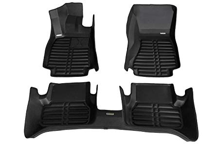 TuxMat Custom Car Floor Mats for Audi A6 2012-2018 Models - Laser Measured, Largest Coverage, Waterproof, All Weather. The Best Audi A6 Accessory. (Full Set - Black)